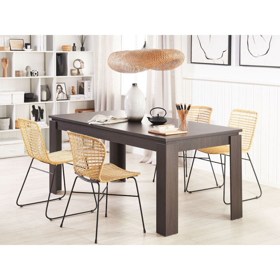 Stół do jadalni 180 x 90 cm ciemne drewno VITON