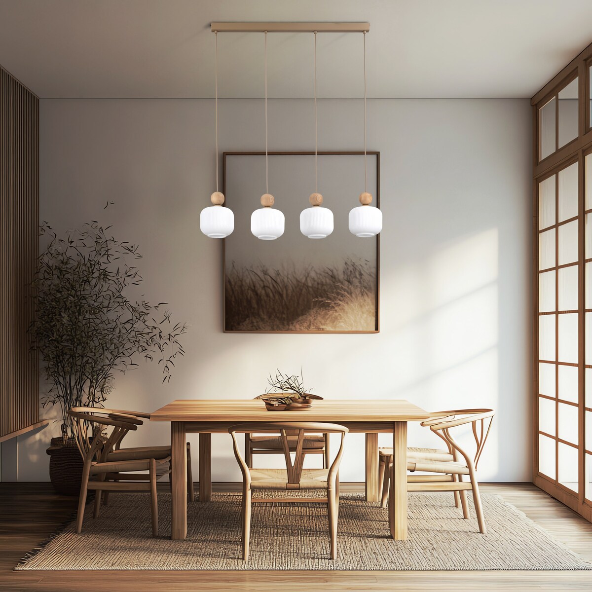 Lampa wisząca BALLO 11051 TK Lighting 4xE14 szklane klosze Sabia/biel 80 cm regulowana wysokość