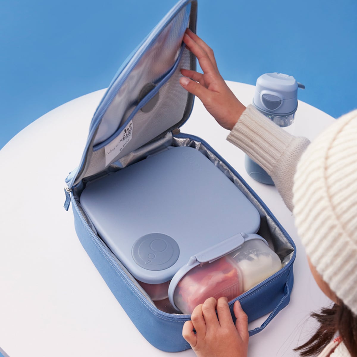 Lunchbox z przegródkami do szkoły i pracy - szczelna śniadaniówka z uchwytem i wkładem chłodzącym Chill Out b.box