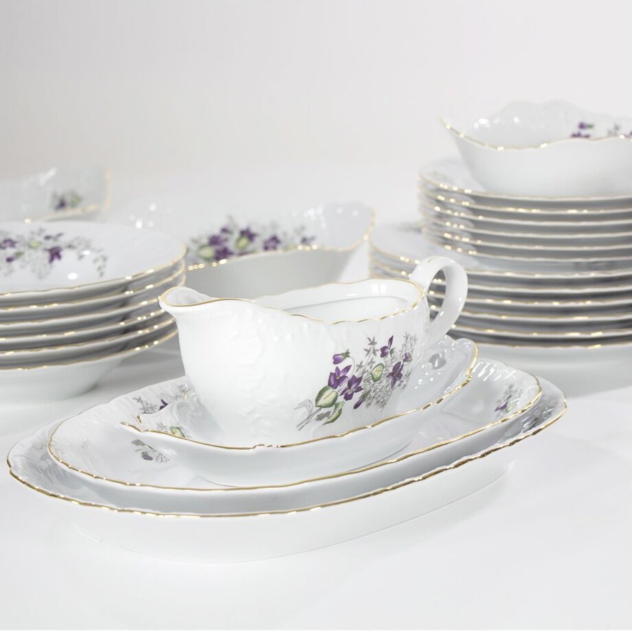 Serwis obiadowy dla 6 osób 25 el. Rococo Fiołki G559