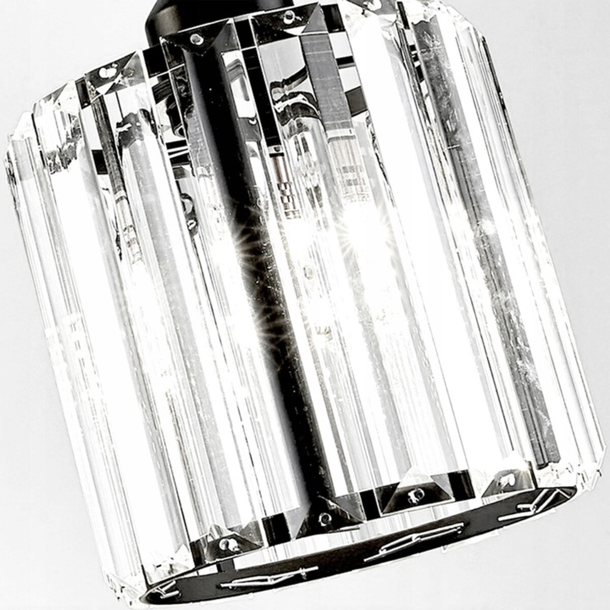 Lampa Sufitowa Wisząca Kryształ Czarna Glamour