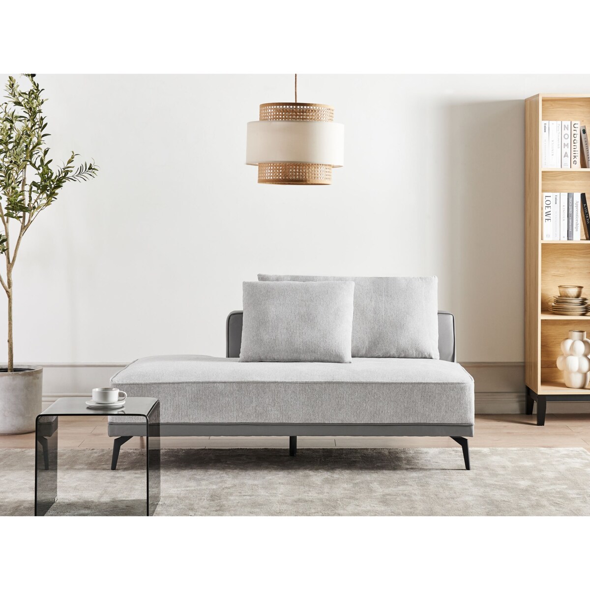 Sofa modułowa MYKEN Jasnoszary dla 3 osób Lewostronny