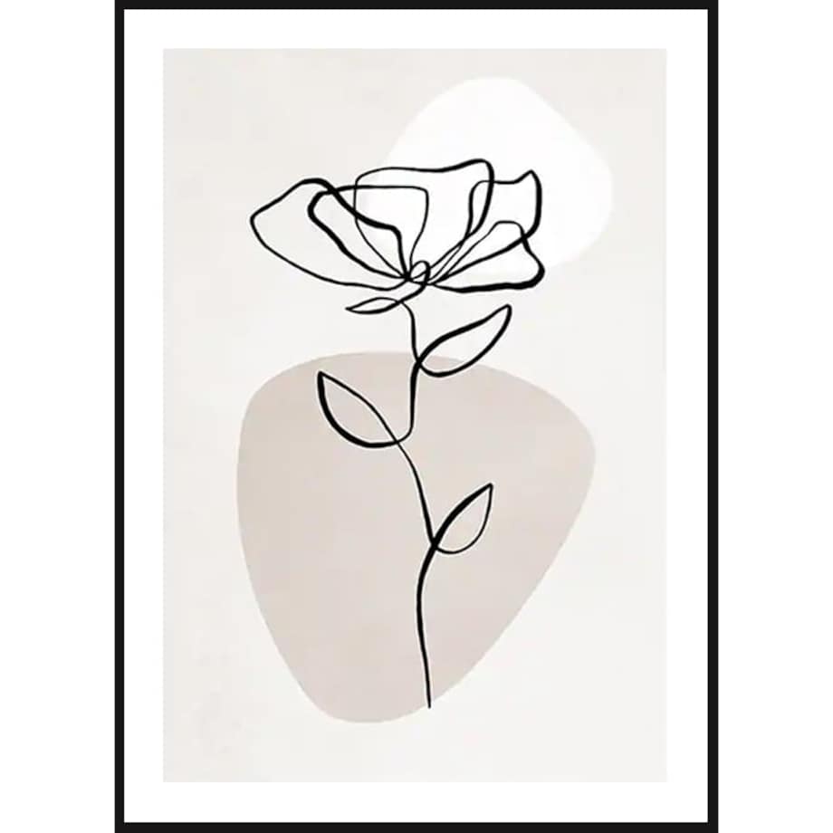 Poster Story, Plakat, Obraz - Róża w Konturach, wymiary 50 x 70 cm