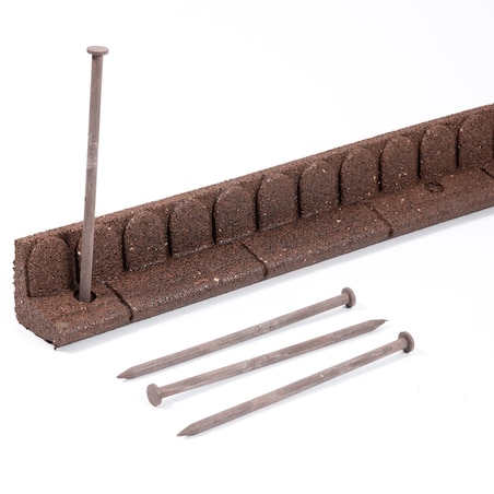 Obrzeże trawnikowe ogrodowe 1,2 m 1 szt 120x7x8 cm Mowing Edge z zestawem montażowym 1x4 szpilki kolor brązowy