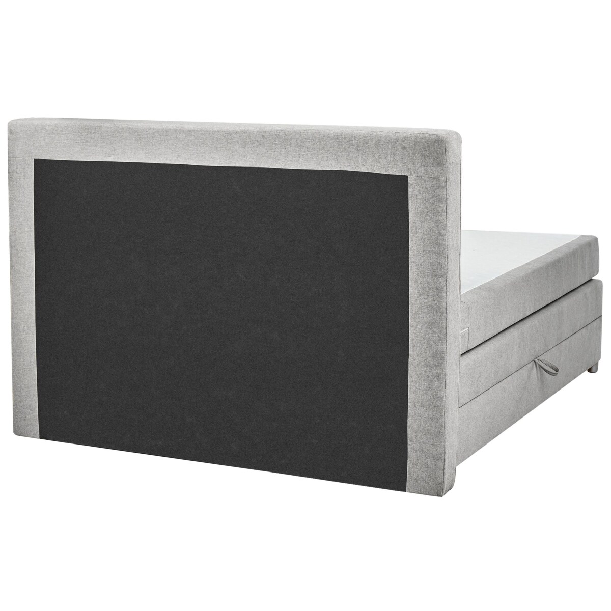 Łóżko kontynentalne z pojemnikami 160 x 200 cm jasnoszare MINISTER