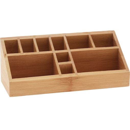 Organizer na kosmetyki bambusowy, naturalny, 23 x 9 x 8,5 cm, kolor brązowy