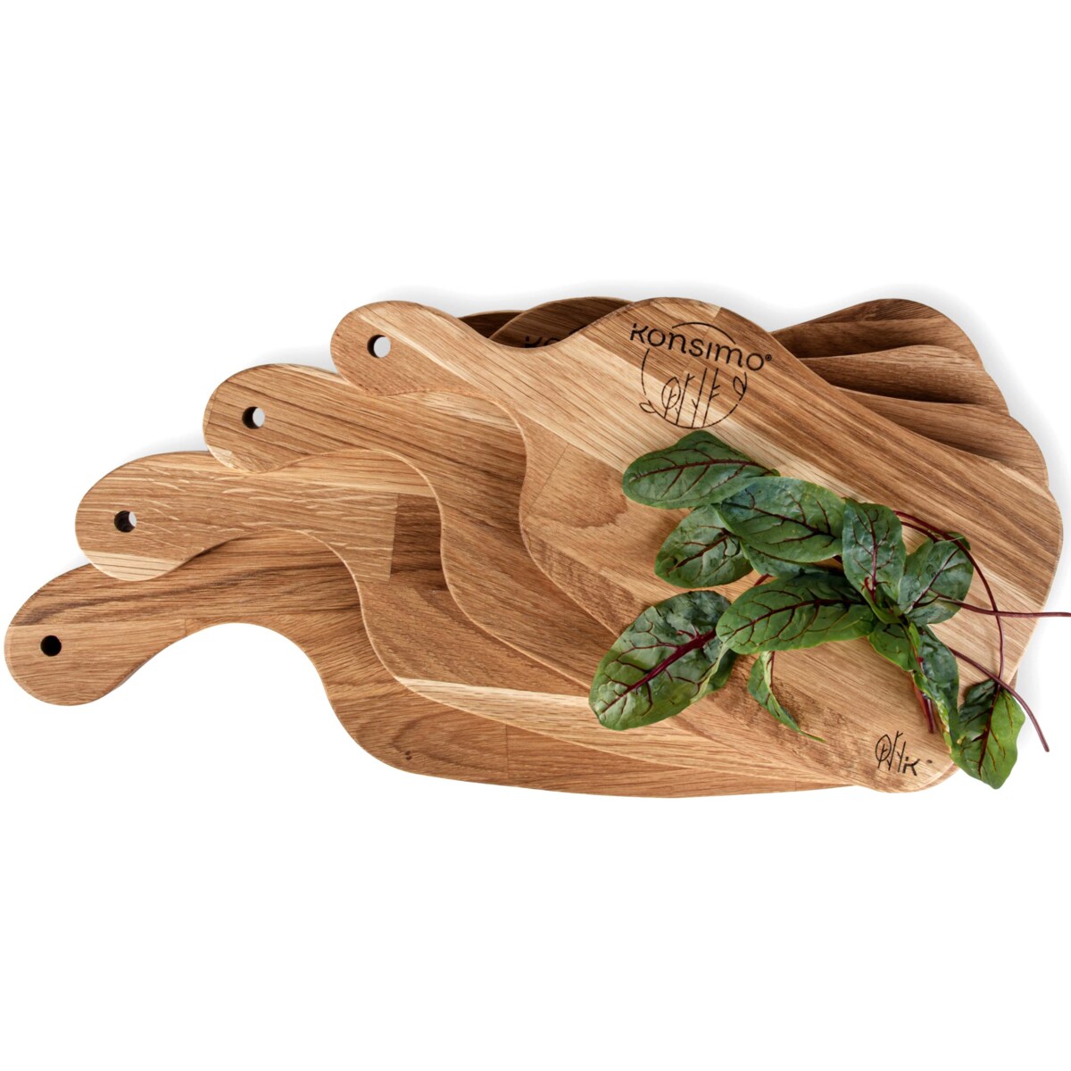 Konsimo LIVO Zestaw desek do krojenia (4szt.), drewno dębowe