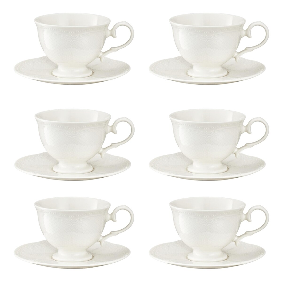 VILLA ITALIA Komplet filiżanek do herbaty 240 ml 6 sztuk NIOBE