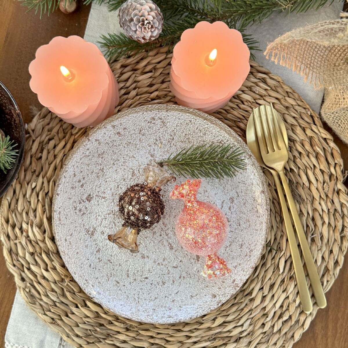 VILLA ITALIA Bombka szklana CUKIEREK choco 8 cm