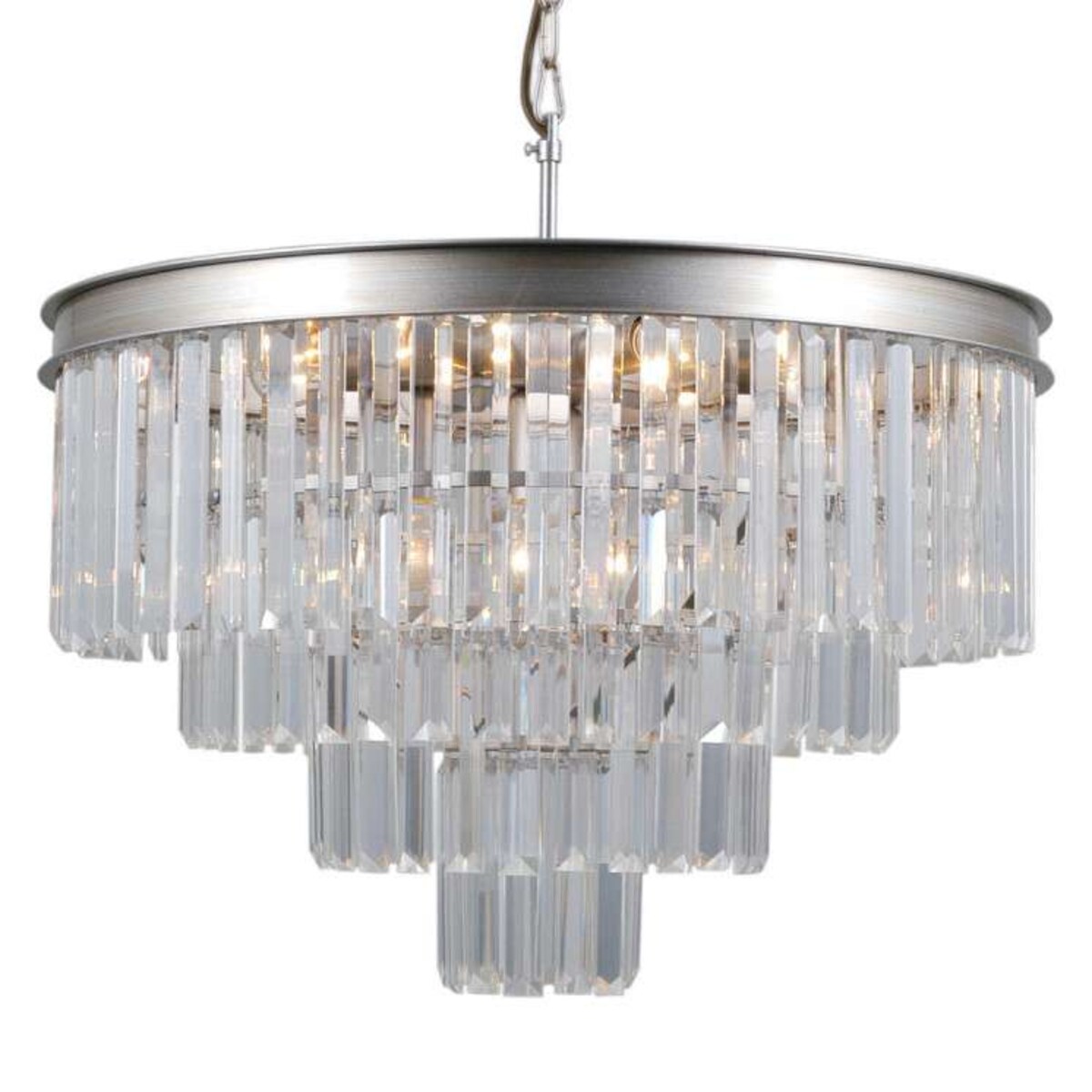 Żyrandol LAMPA pałacowa VERDES PND-44372-8-CHMP-GLD Italux szklana OPRAWA kryształowy ZWIS glamour złoty przezroczysty