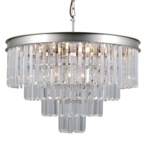 Żyrandol LAMPA pałacowa VERDES PND-44372-8-CHMP-GLD Italux szklana OPRAWA kryształowy ZWIS glamour złoty przezroczysty