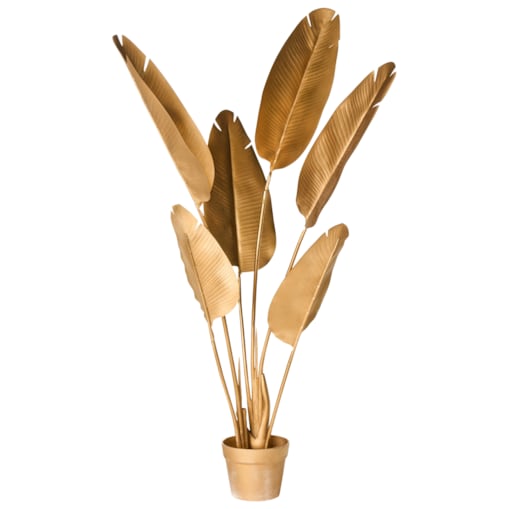 Sztuczna roślina BANANA TREE 123 cm Złoty