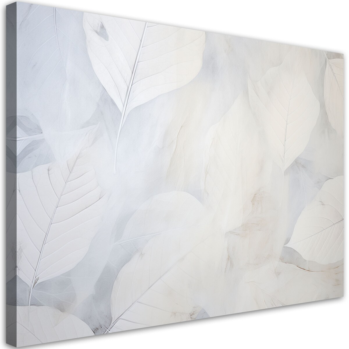 Nowoczesny Obraz do salonu sypialni Beżowe duże liście natura beton boho 120x80