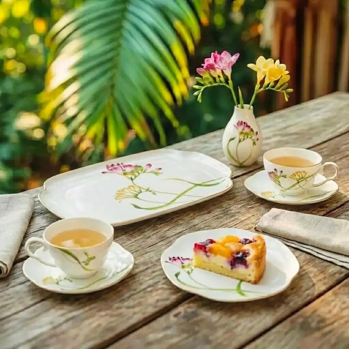 VILLA ITALIA Patera do ciasta porcelanowa Talerz 31,5 x 20,5 cm AROMA di FRESIA