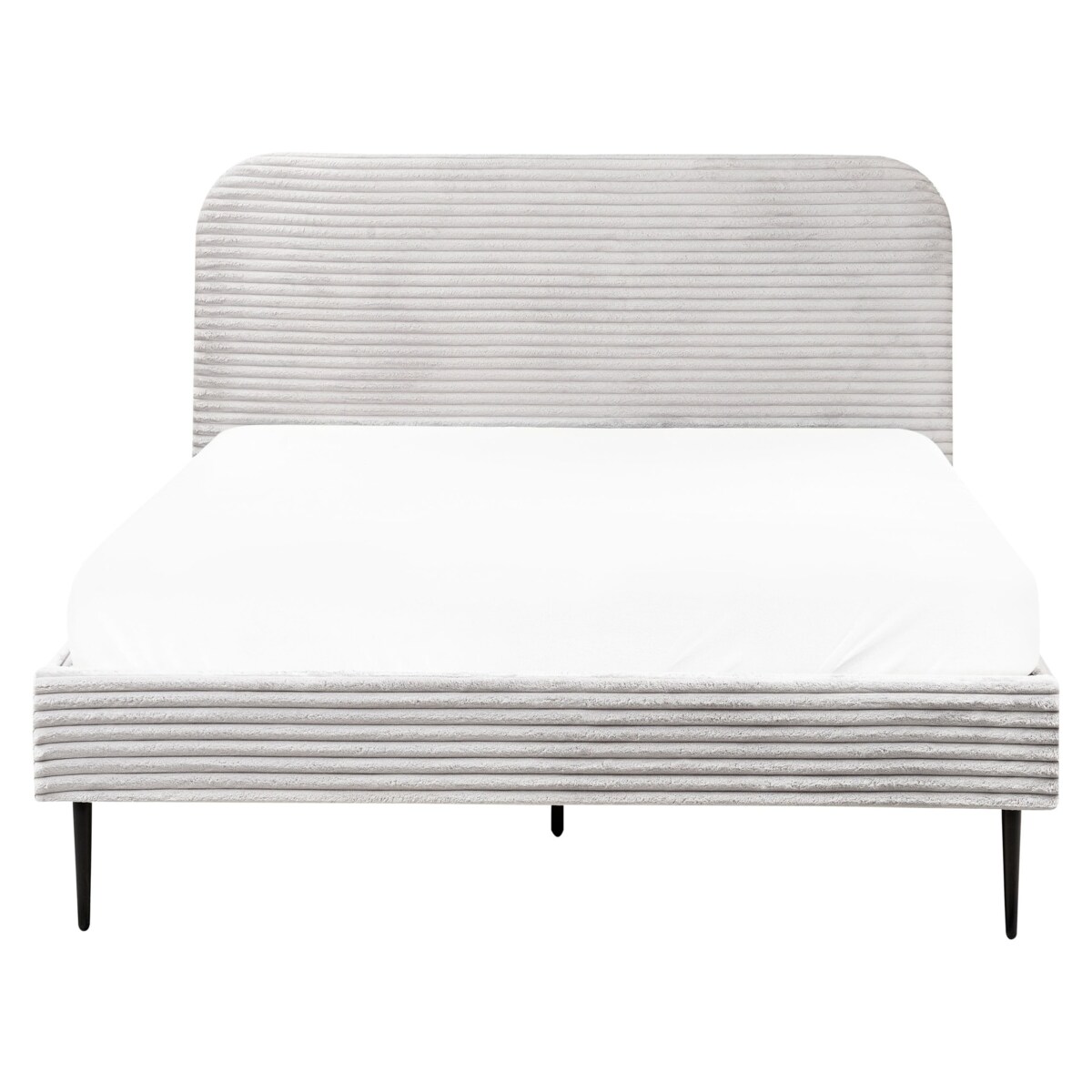 Łóżko Sztruks FLAYAT 140 x 200 cm Jasnoszary