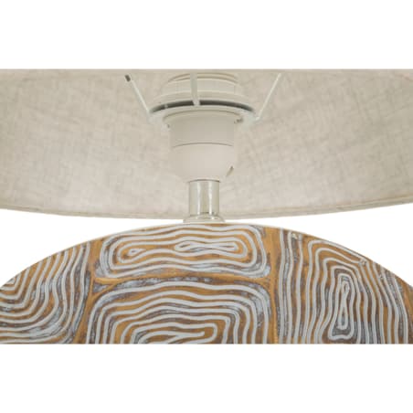 Lampa stołowa Eclips, kolor złoty i biały, żywica syntetyczna i żelazo, 38 x 38 x 64 cm, 1 x E27, max. 40 W, do salonu i sypialni, Mauro Ferretti