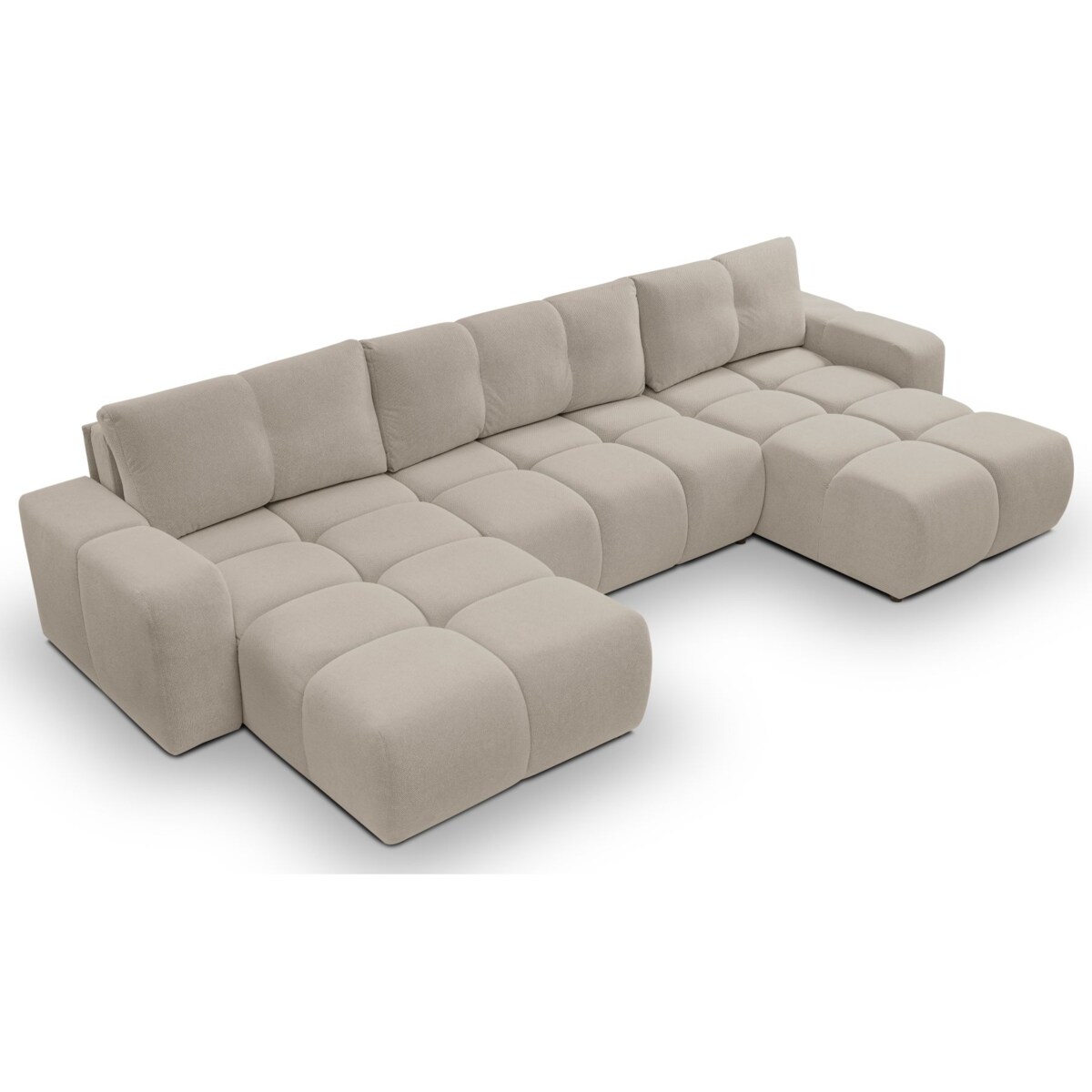 Nowoczesny Narożnik U SOHI z funkcją spania, Curio 11 - Ciemny beż