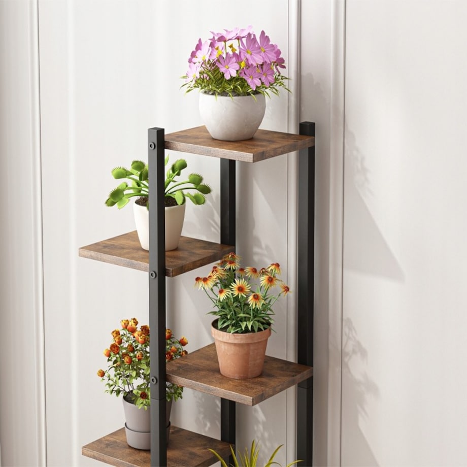 Kwietnik stojak na rośliny rustykalny regał