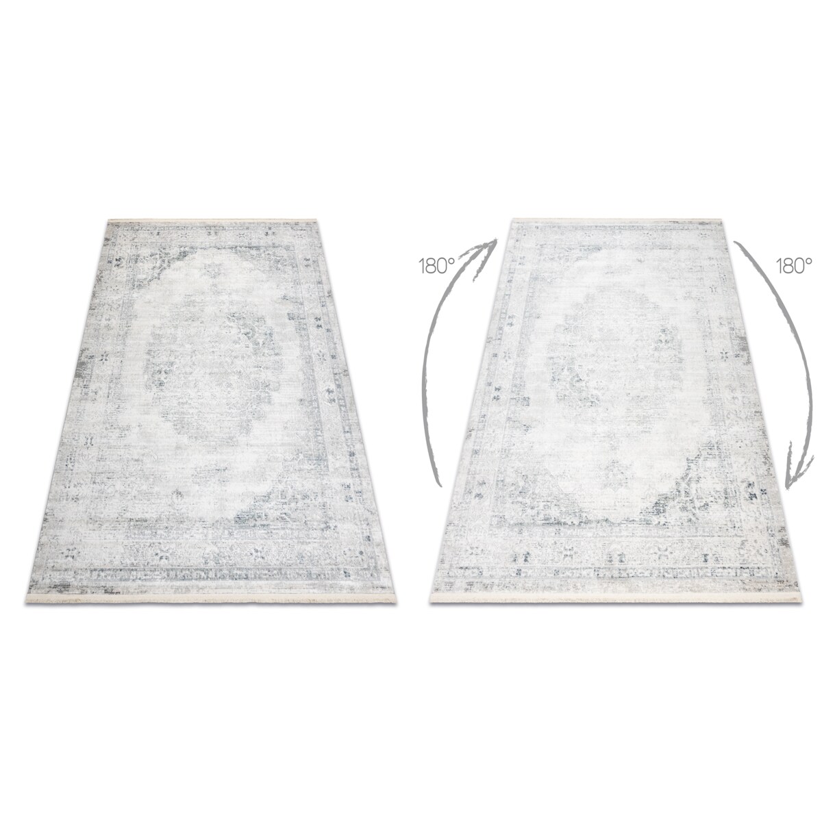 Dywan DISTIN 0201A biały / niebieski / 80x150 cm