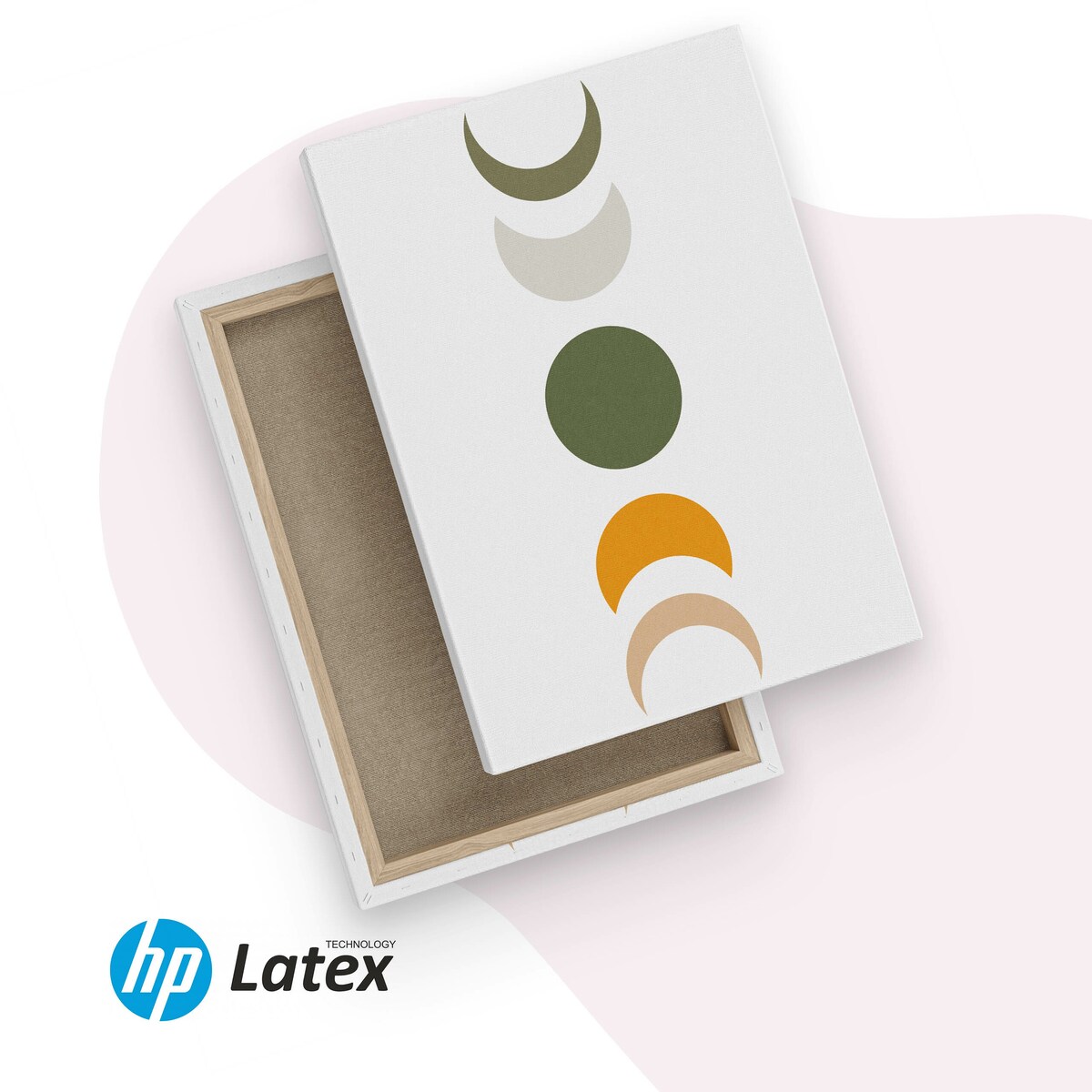 3x Obraz Na Płótnie Do Salonu Set Styl Boho Księżyce Słońce Abstrakcja 30x40cm