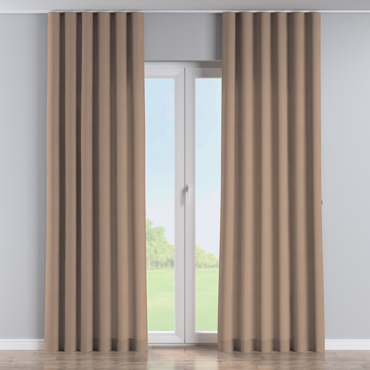 Zasłona na taśmie wave 130x260 mocca