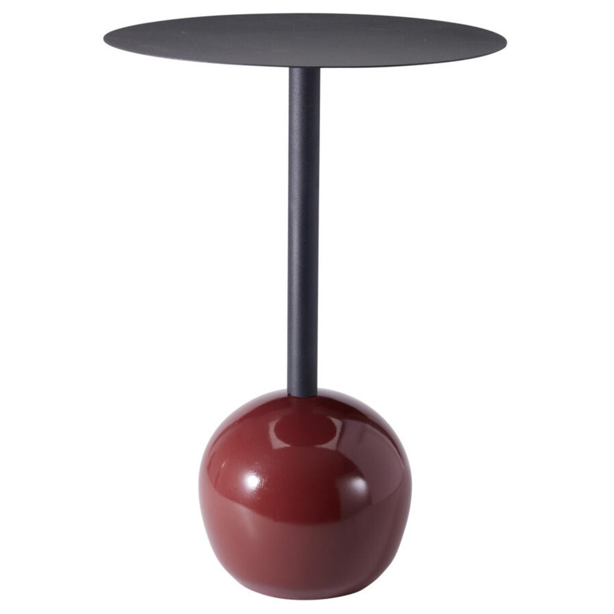 Stolik pomocniczy metalowy na kulistej podstawie, Ø 36 cm x 51 cm, kolor czarny