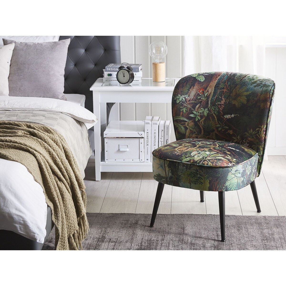 Fotel z motywem dżungli wielokolorowy VOSS