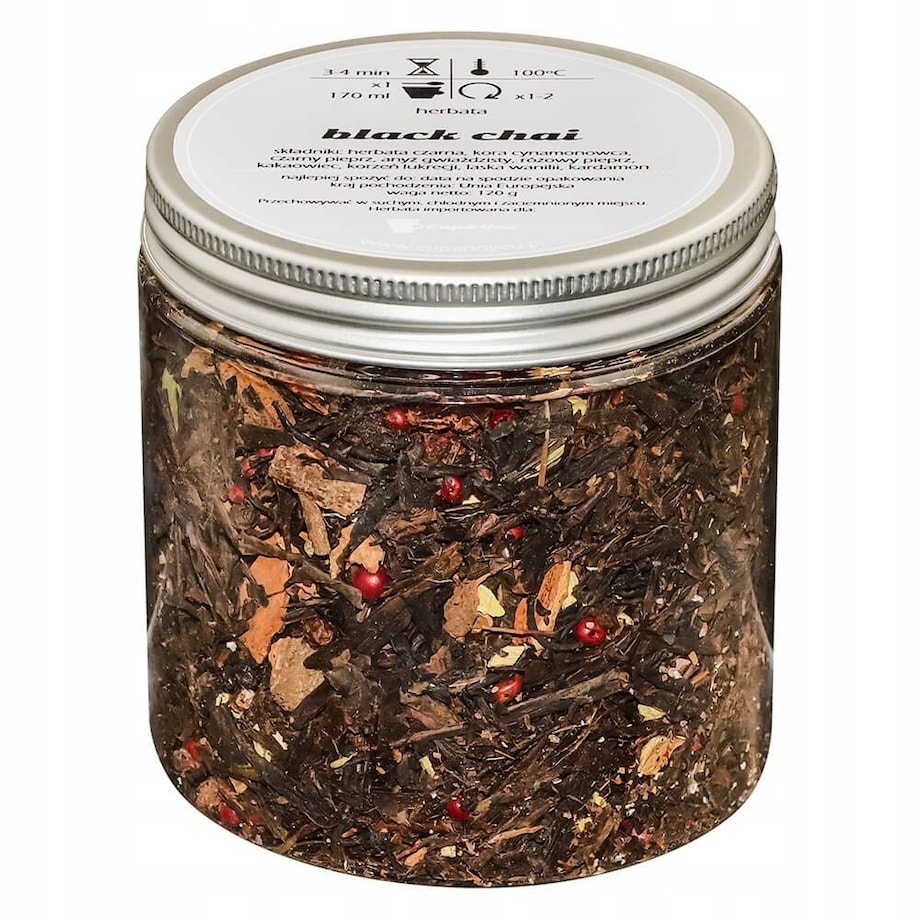 Herbata czarna sypana BLACK CHAI o przyjemnie ostrym smaku PREMIUM Cup&You - herbata liściasta sypana mieszanka napar susz - gotowa na prezent upominek
