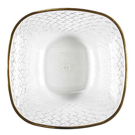 MISKA Mirage kwadratowa 25,6 cm złoty brzeg PLASTIKOWA