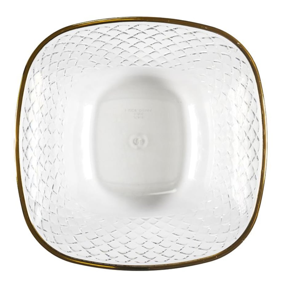 MISKA Mirage kwadratowa 25,6 cm złoty brzeg PLASTIKOWA