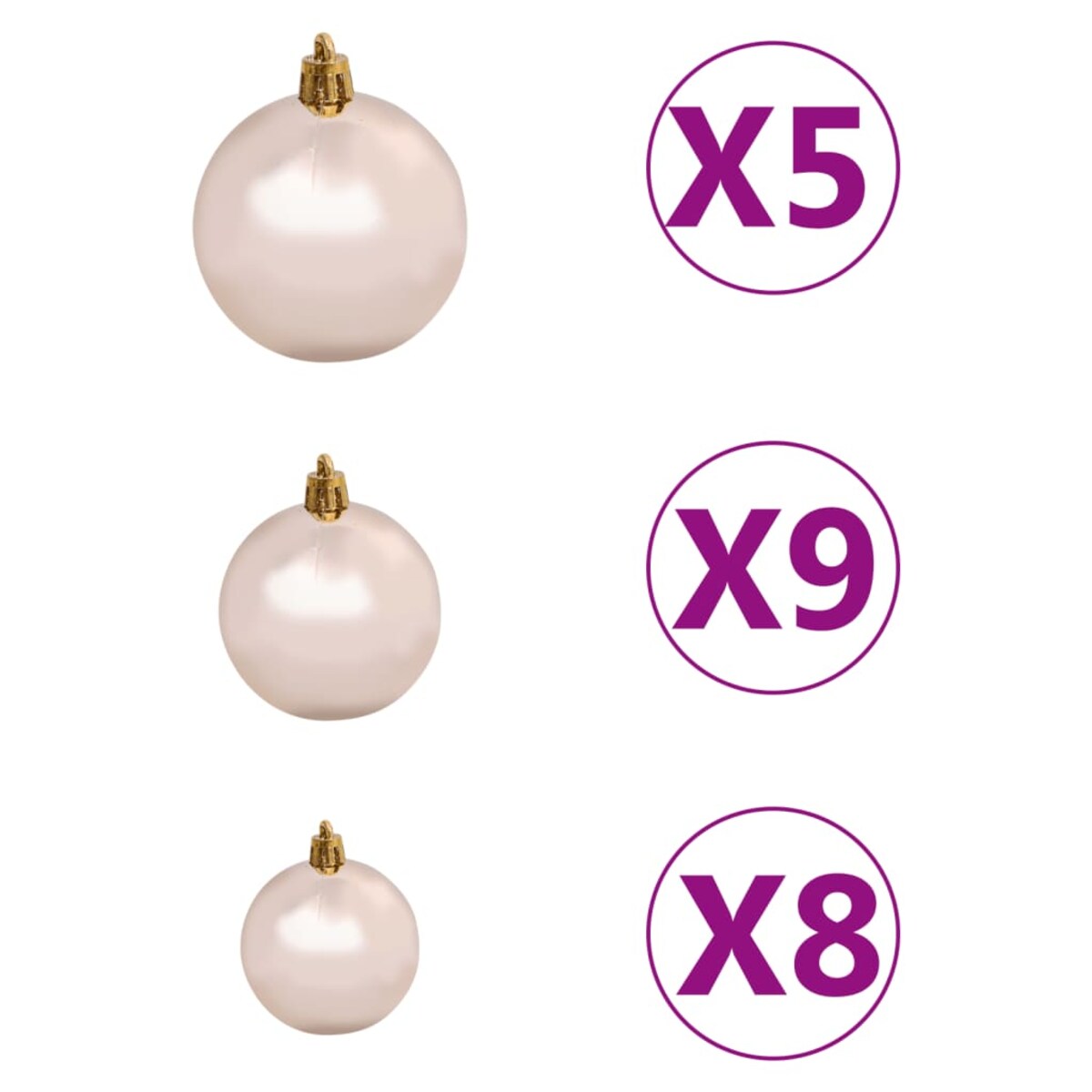 vidaXL Sztuczna choinka z lampkami i bombkami, zielona, 180 cm, PVC