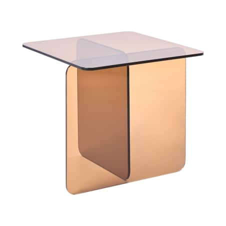 Stolik pomocniczy AMISK Szkło hartowane Brązowy