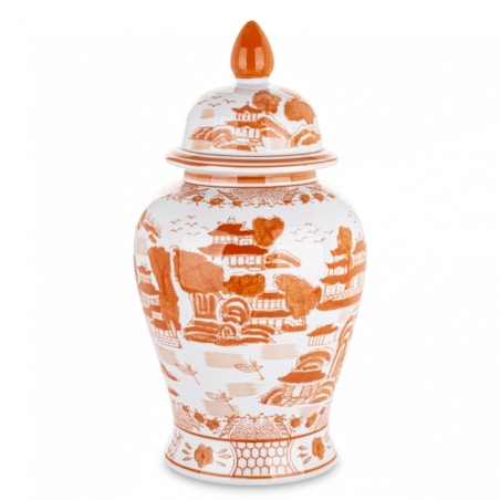 Amfora pojemnik z pokrywą 49x25 cm AMALA pomarańczowa