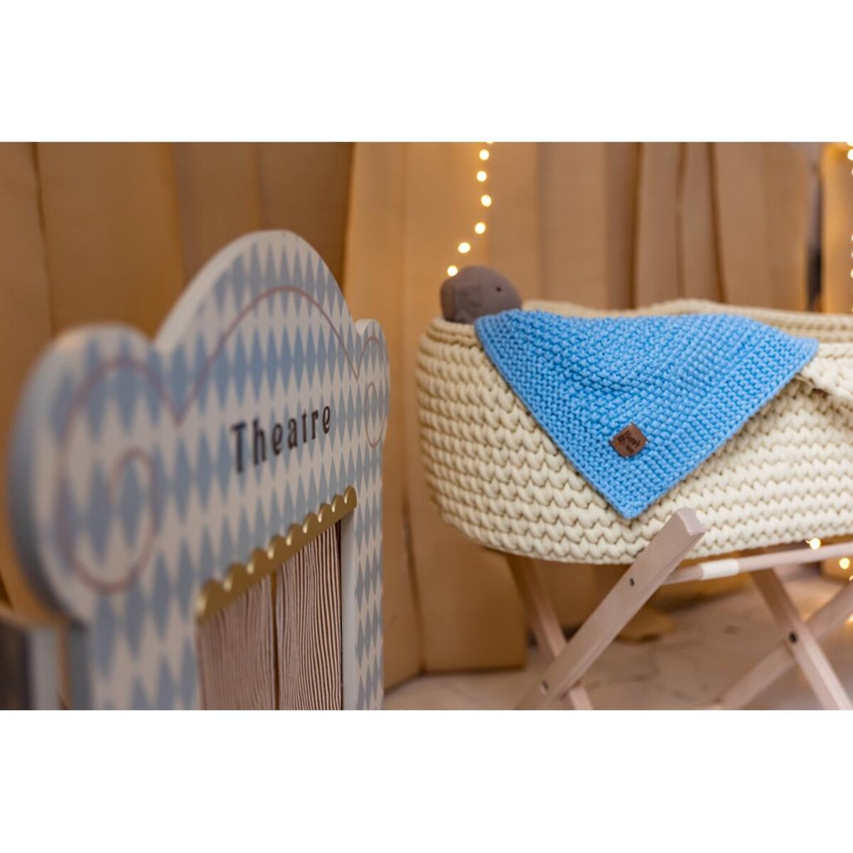 Kocyk Sensoryczny dla Noworodka - Niebieski - 70x50cm