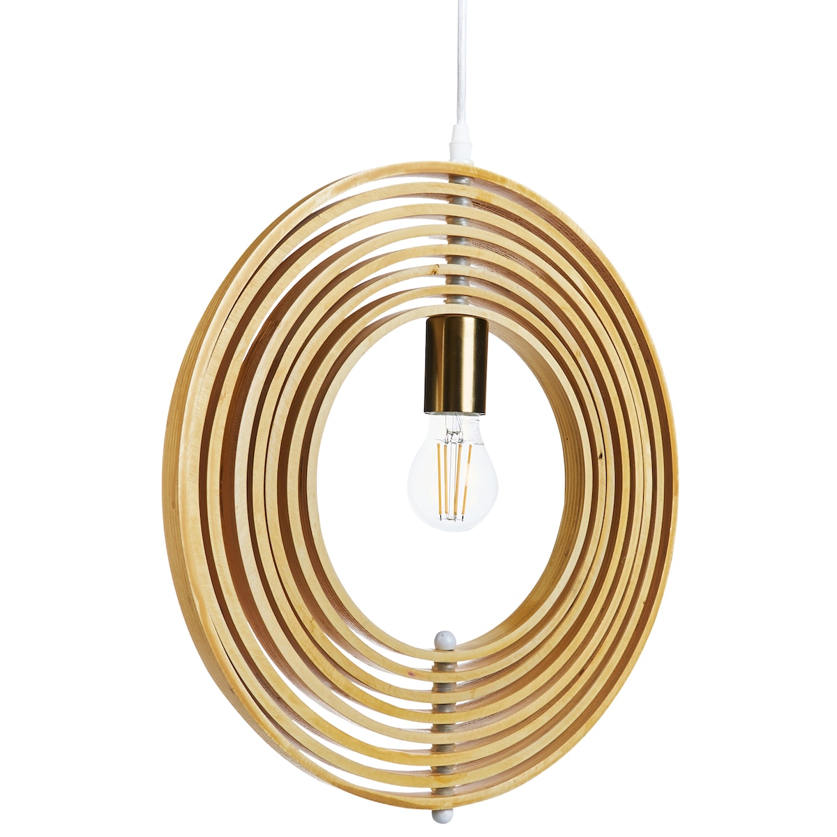 Lampa wisząca MURRELL Drewno topolowe Jasnobrązowy