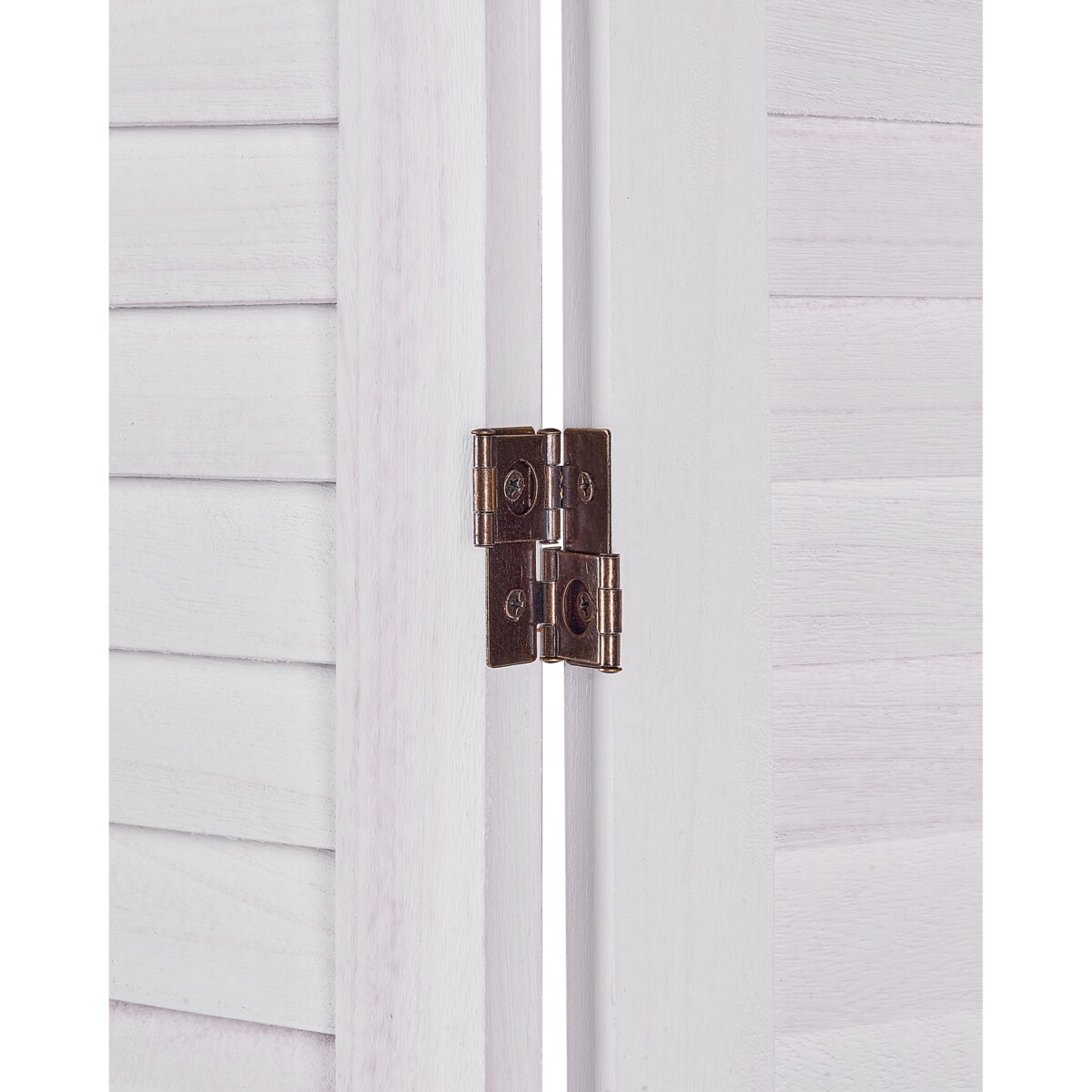 Parawan AVENES 170 x 163 cm Złamana biel Drewno