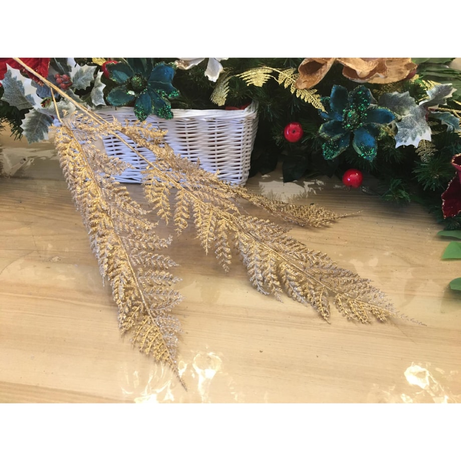 GAŁĄZKA SZTUCZNA PAPROCI ZŁOTA dodatek dekoracja stroika stołu duża długa