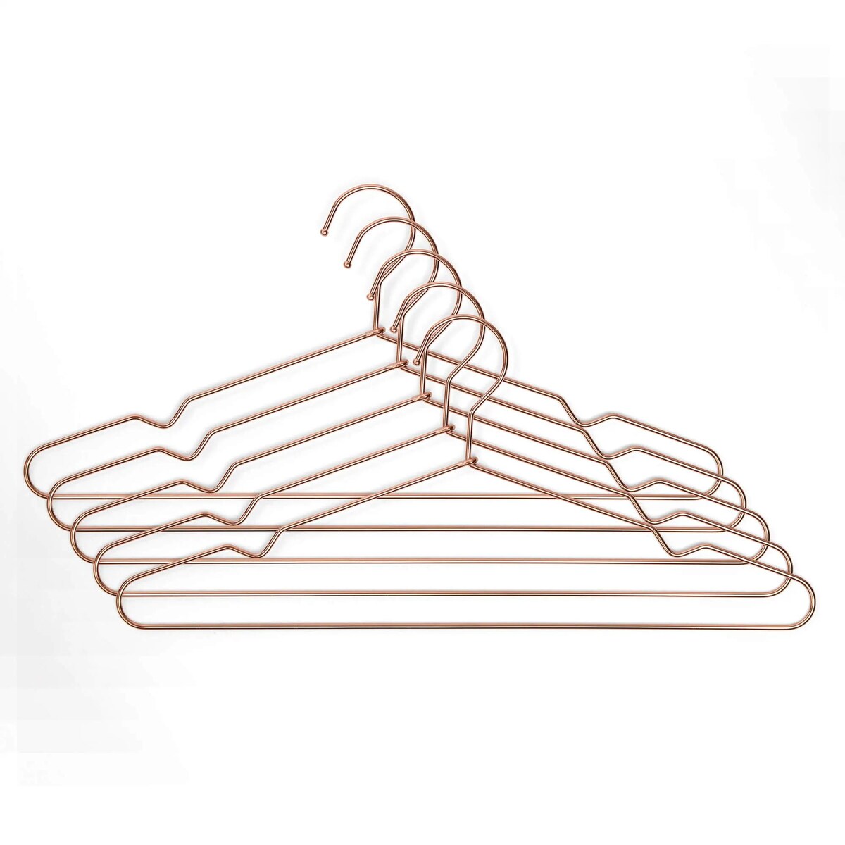 Zestaw 5 wieszaków w kolorze miedzianym Rayen