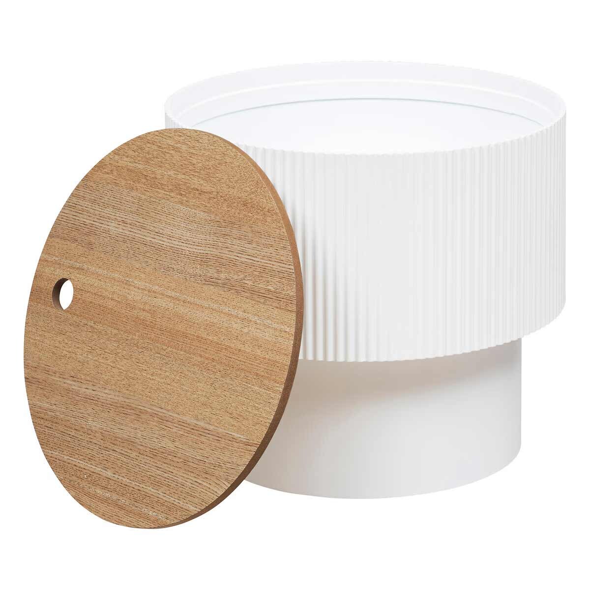 Stolik kawowy ze schowkiem ENOLA, okrągły, Ø 38,5 cm