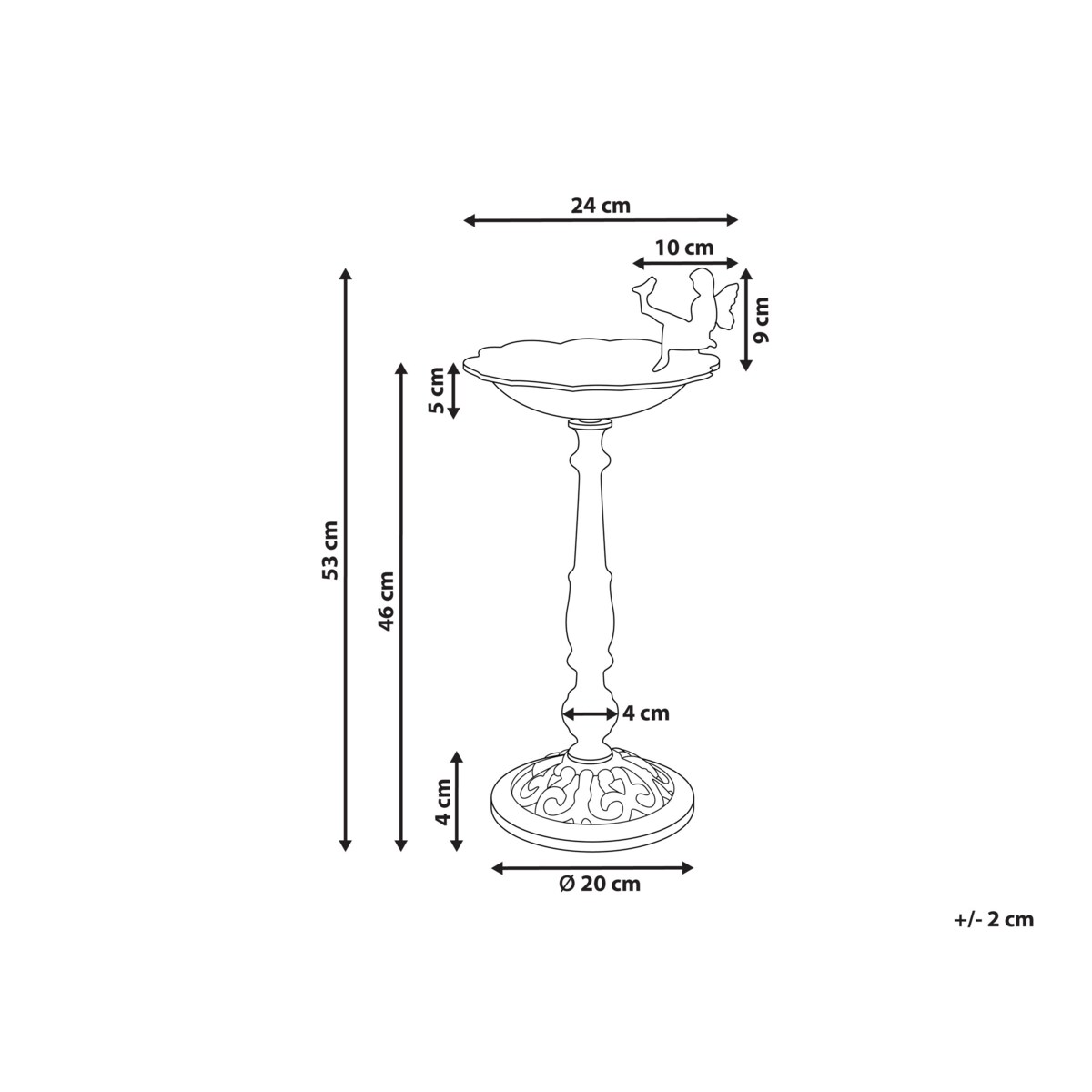Ogrodowe poidełko dla ptaków brązowe LARK