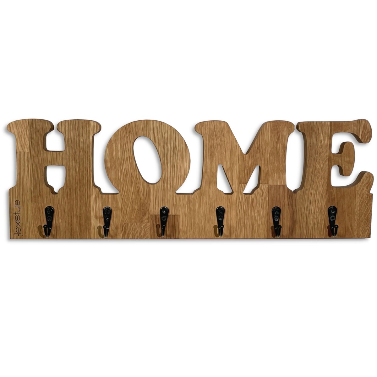 Drewniany wieszak na ścianę HOME Dębowy 50cm