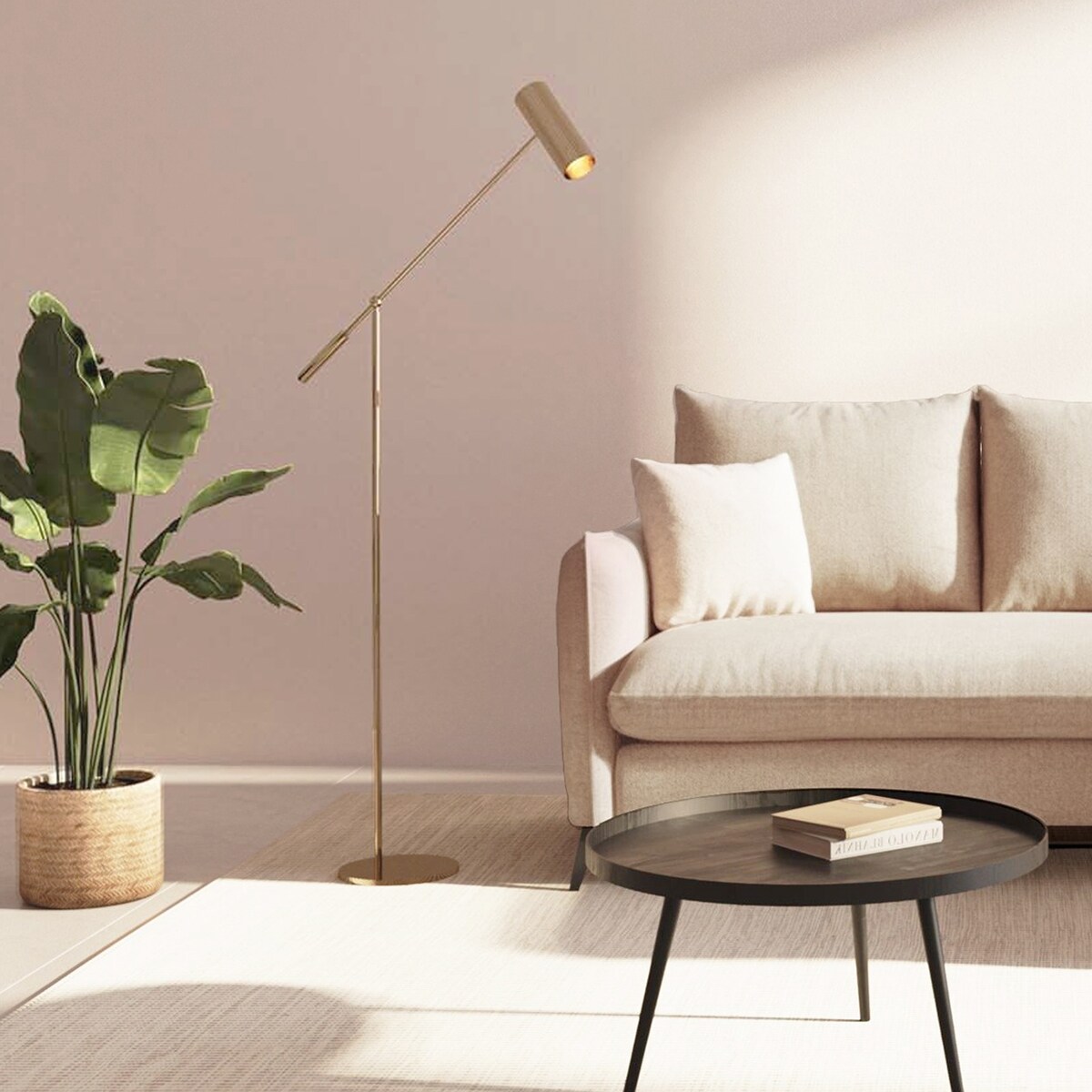 Brim Sofa narożna prawa z funkcją spania i pojemnikiem prawa jasno beżowa