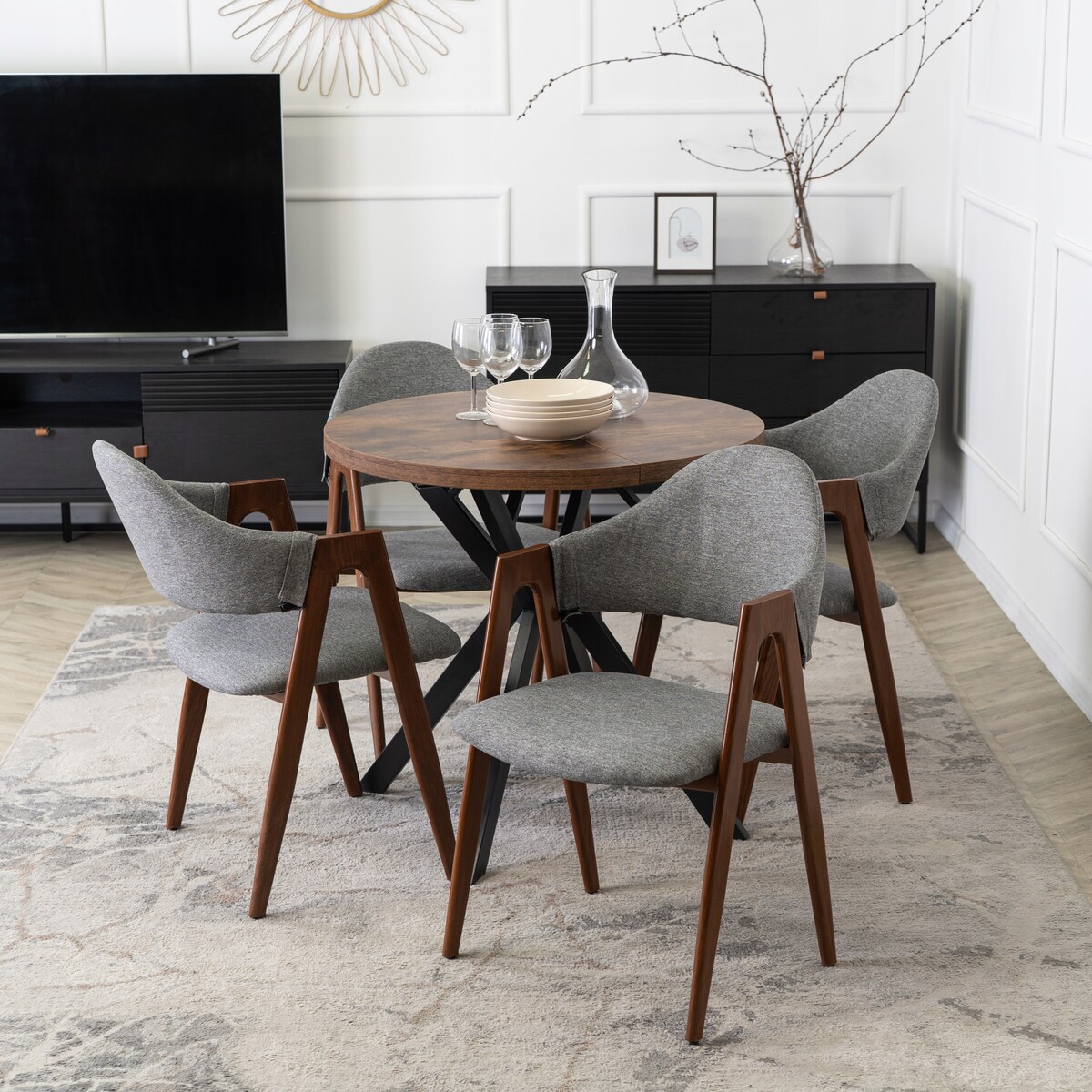 Krzesło Tapicerowane Kuchenne Skandynawskie Do Jadalni Salonu Popiel RUIZ