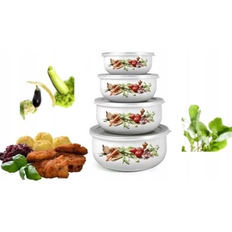 MISKI SALATERKI do lodówki piknik święta na jedzenie prezent pracy box 4szt