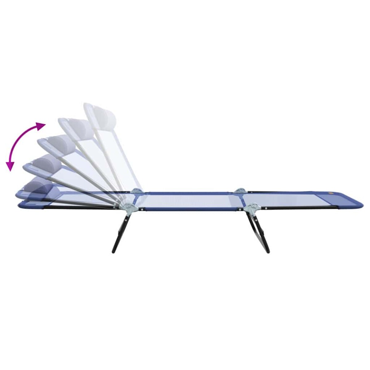 vidaXL Składany leżak 1-osoba Granatowy 182 x 55 x 85.5cm Textilene