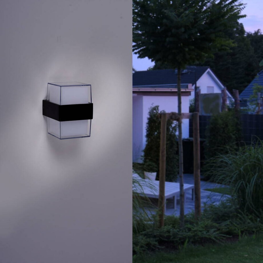 Elewacyjna lampa ogrodowa Cara LED 8,4W grafitowa biała