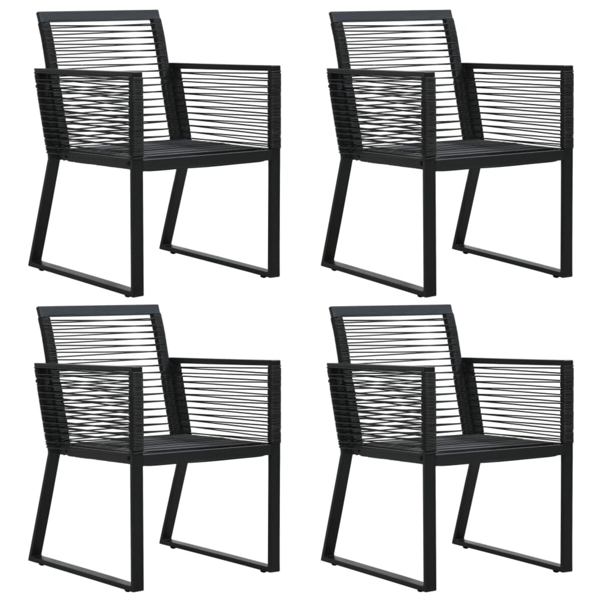 vidaXL 5-cz. zestaw mebli ogrodowych, rattan PVC, czarny