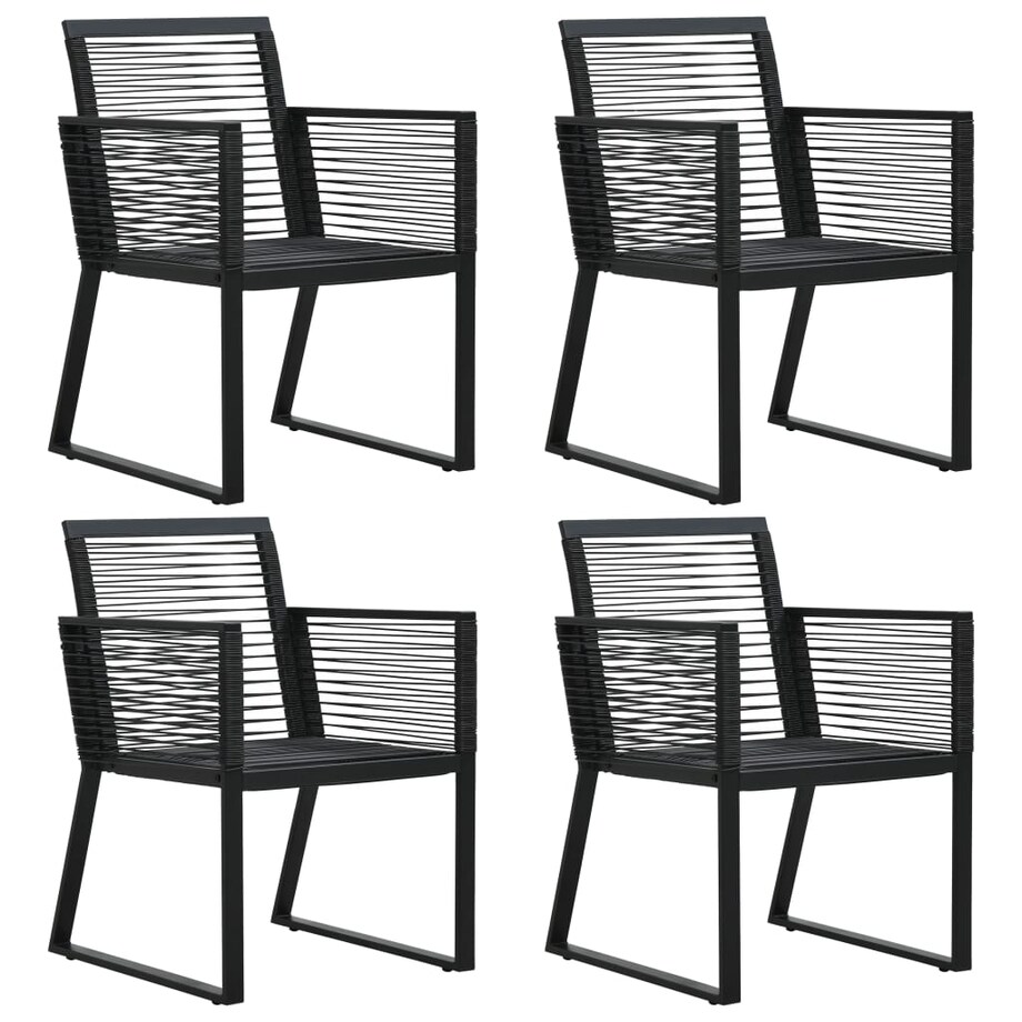vidaXL 5-cz. zestaw mebli ogrodowych, rattan PVC, czarny
