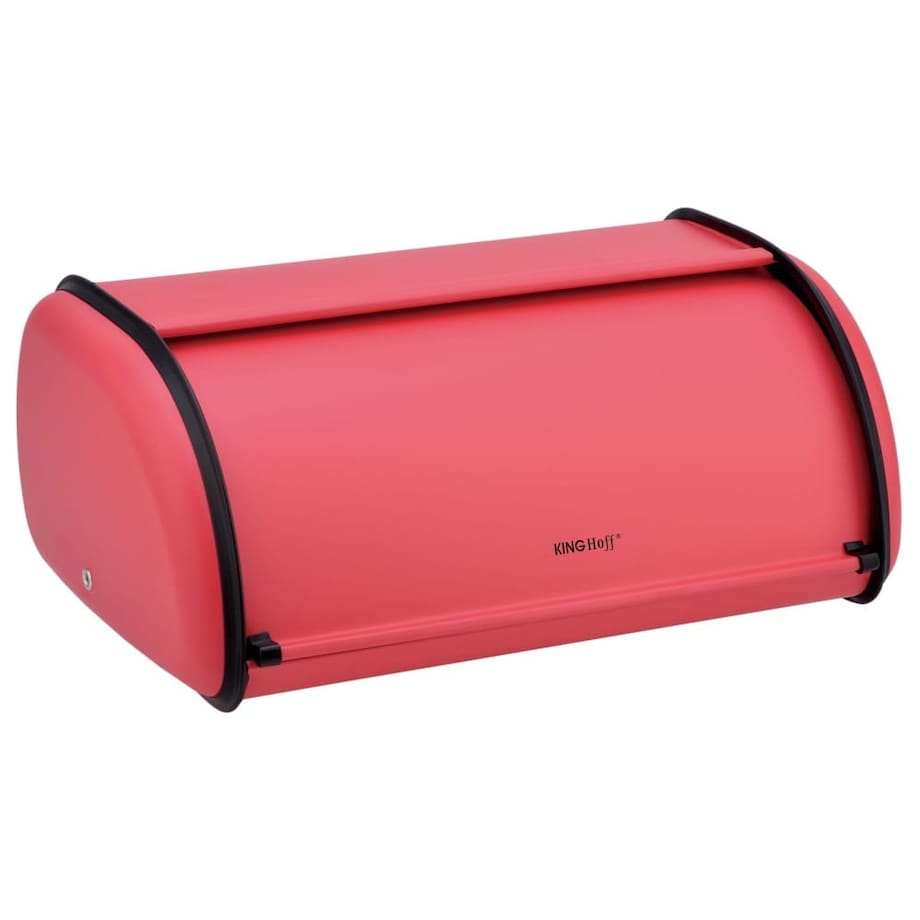 Chlebak stalowy mały 36cm czerwony matowy pojemnik na chleb pieczywo bułki KINGHOFF