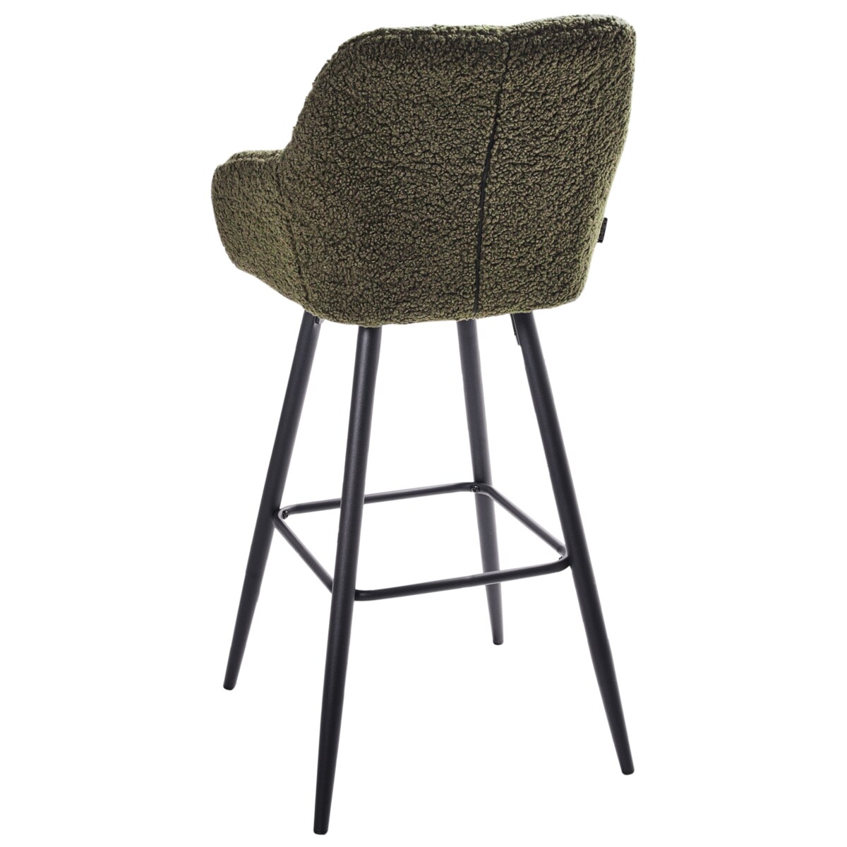 Zestaw 2 krzeseł barowych CASMALIA Boucle Ciemnozielony
